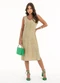 Habana - Vestido Midi em Viscose Rosa - variação: Bege