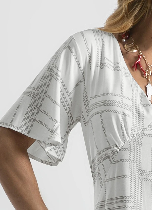 Cativa - Vestido Midi em Viscose Branco 3