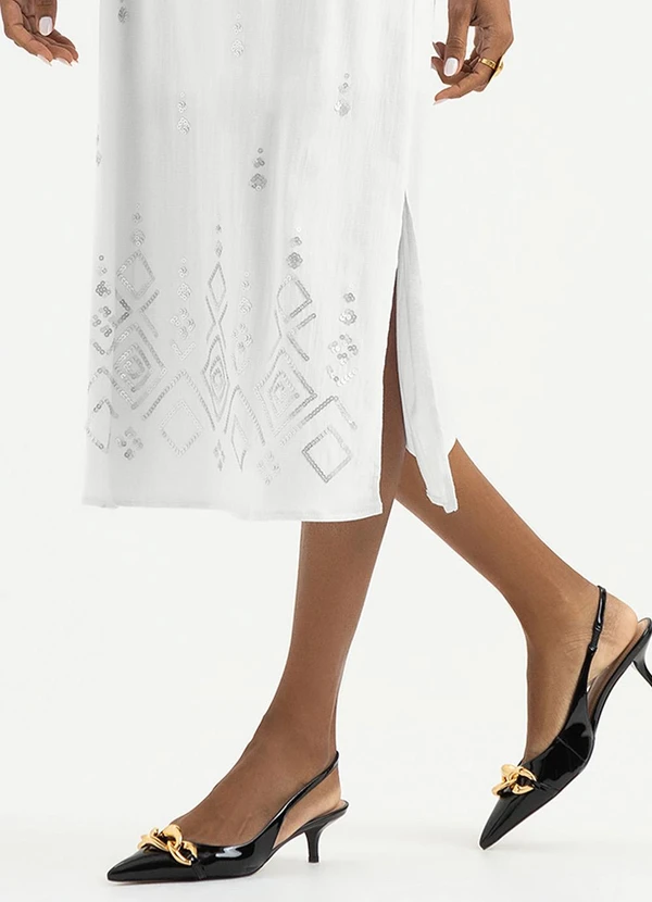 Cativa - Vestido Midi em Viscose Branco  3