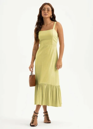 Cativa - Vestido Midi em Viscose Caramelo - CATIVA