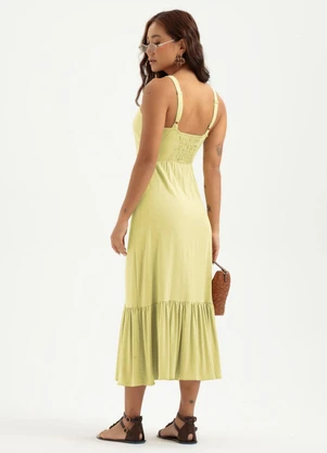 Cativa - Vestido Midi em Viscose Caramelo - CATIVA