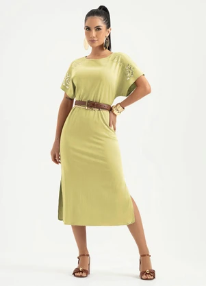 Cativa - Vestido Midi em Viscose Caramelo - CATIVA