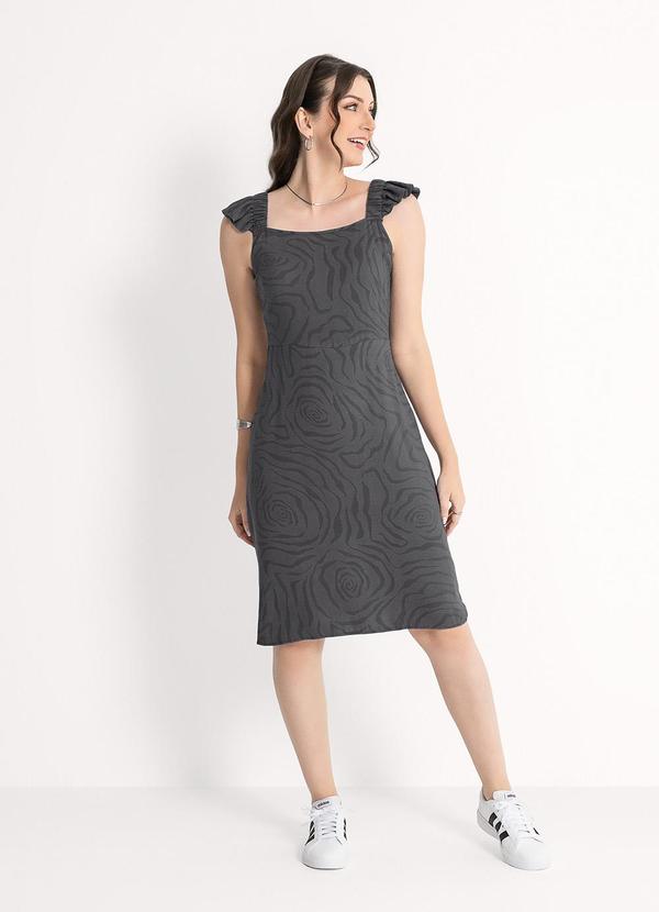 Habana - Vestido Midi em Viscose Cinza Escuro 1