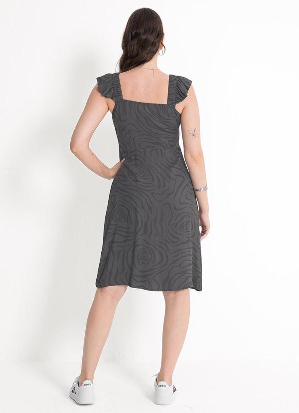 Habana - Vestido Midi em Viscose Cinza Escuro 2