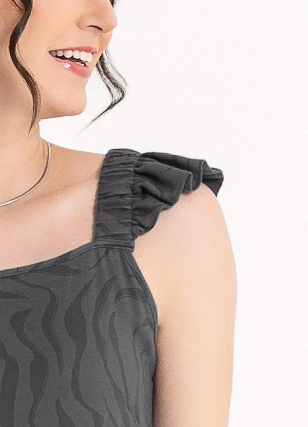 Habana - Vestido Midi em Viscose Cinza Escuro 3