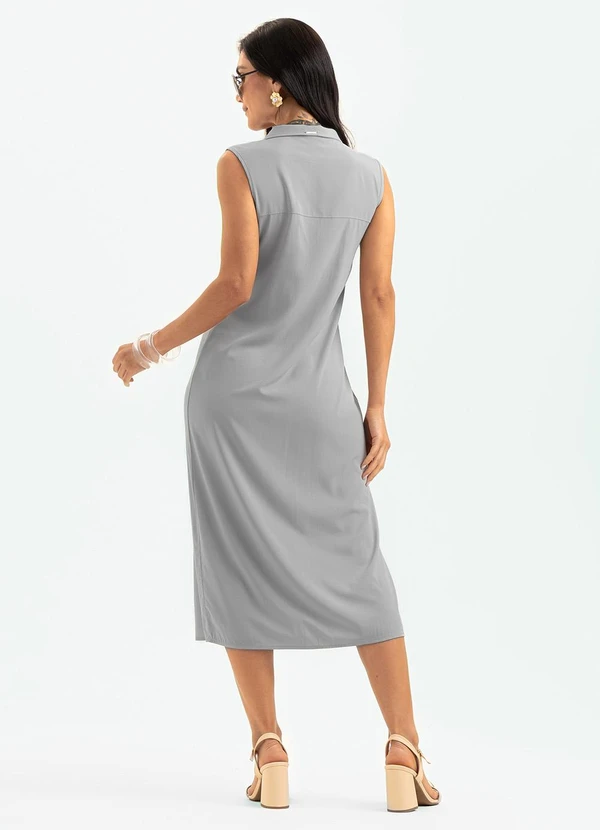 Cativa - Vestido Midi em Viscose Cinza 2