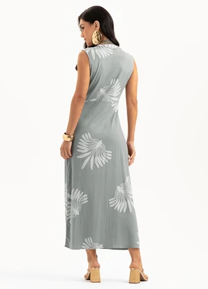 Cativa - Vestido Midi em Viscose Cinza - CATIVA