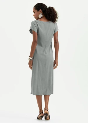 Cativa - Vestido Midi em Viscose Cinza - CATIVA