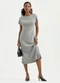 Cativa - Vestido Midi em Viscose Cinza - variação: Cinza