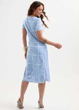 Cativa - Vestido Midi em Viscose com Elastano Azul - CATIVA