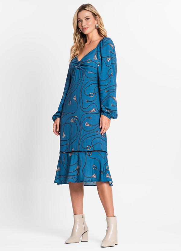 Endless - Vestido Midi em Viscose Khyara Azul