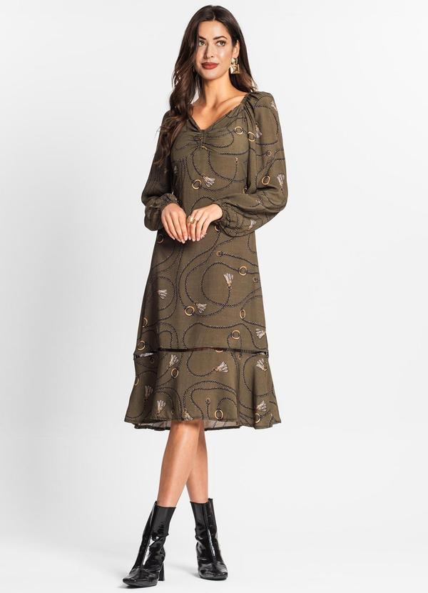 Endless - Vestido Midi em Viscose Khyara Verde