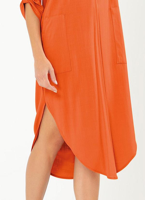 Cativa - Vestido Midi em Viscose Laranja Escuro 1