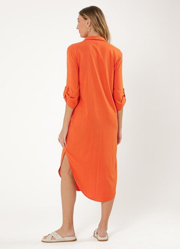 Cativa - Vestido Midi em Viscose Laranja Escuro 4