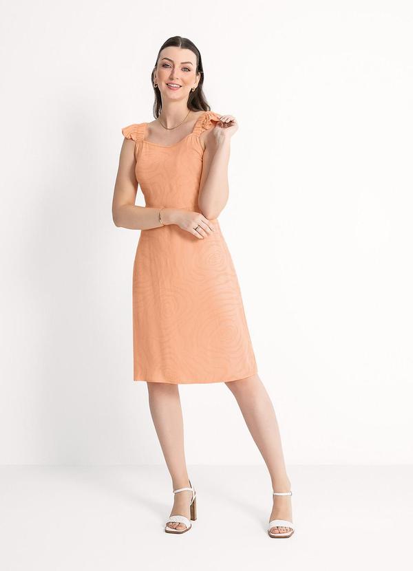 Habana - Vestido Midi em Viscose Laranja