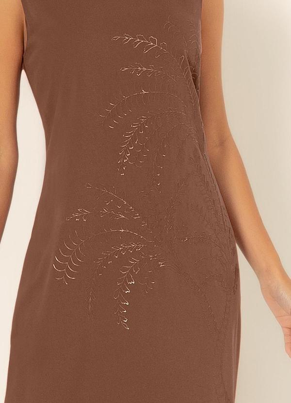 Gris - Vestido Midi em Viscose Marrom Escuro 3