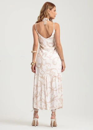 Gris - Vestido Midi em Viscose Marrom - GRIS