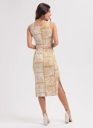 Habana - Vestido Midi em Viscose Marrom - HABANA