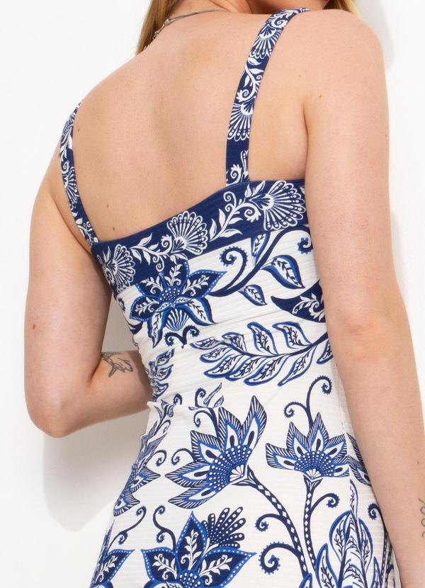 Farm - Vestido Midi em Viscose Azul 7