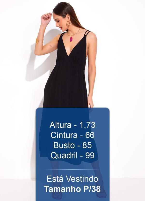 Dzarm - Vestido Midi em Viscose Preto 5
