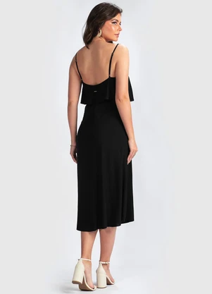 Colcci - Vestido Midi em Viscose Preto - COLCCI