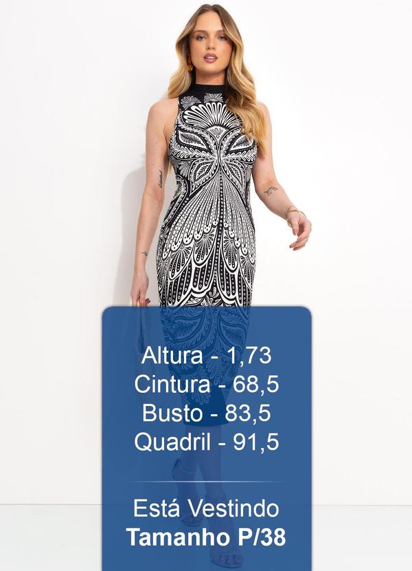 Farm - Vestido Midi em Viscose Preto 5