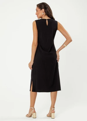 Cativa - Vestido Midi em Viscose Preto - CATIVA