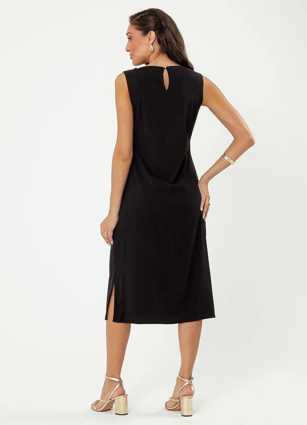 Cativa - Vestido Midi em Viscose Preto 2
