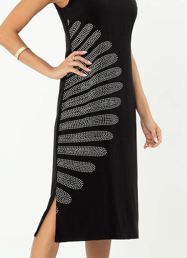 Cativa - Vestido Midi em Viscose Preto 3