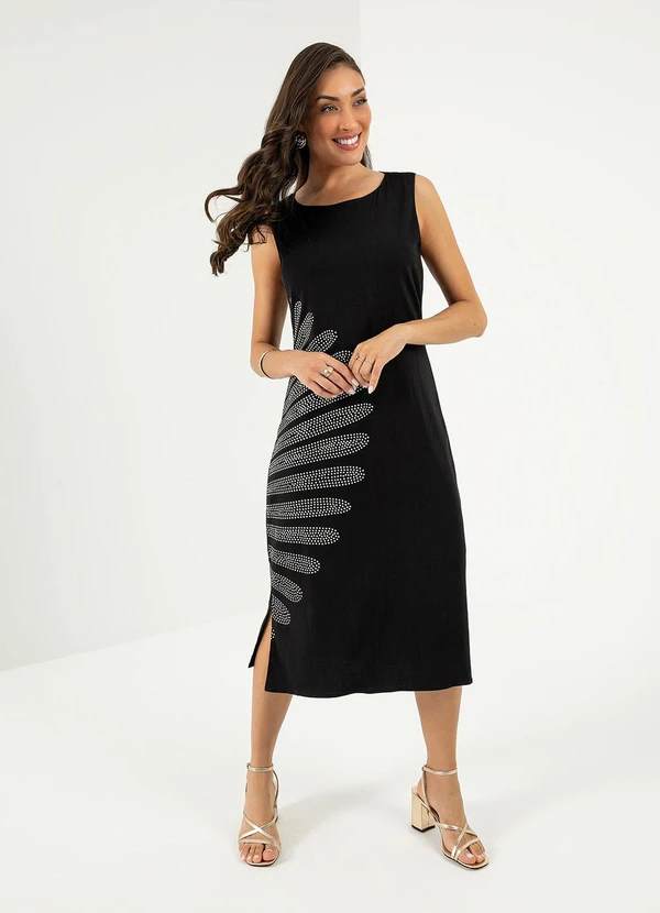 Cativa - Vestido Midi em Viscose Preto 4