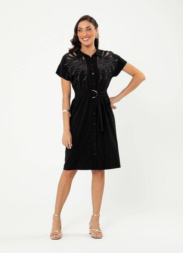 Cativa - Vestido Midi em Viscose Preto