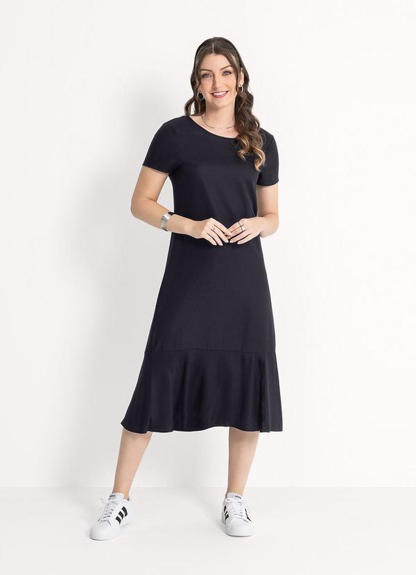 Habana - Vestido Midi em Viscose Preto