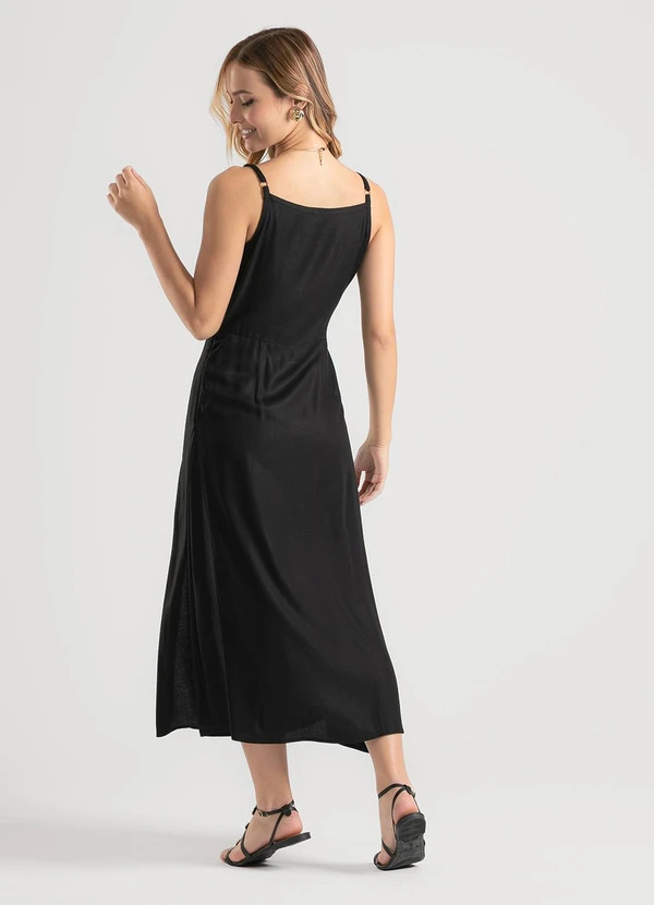 Cativa - Vestido Midi em Viscose Preto 2