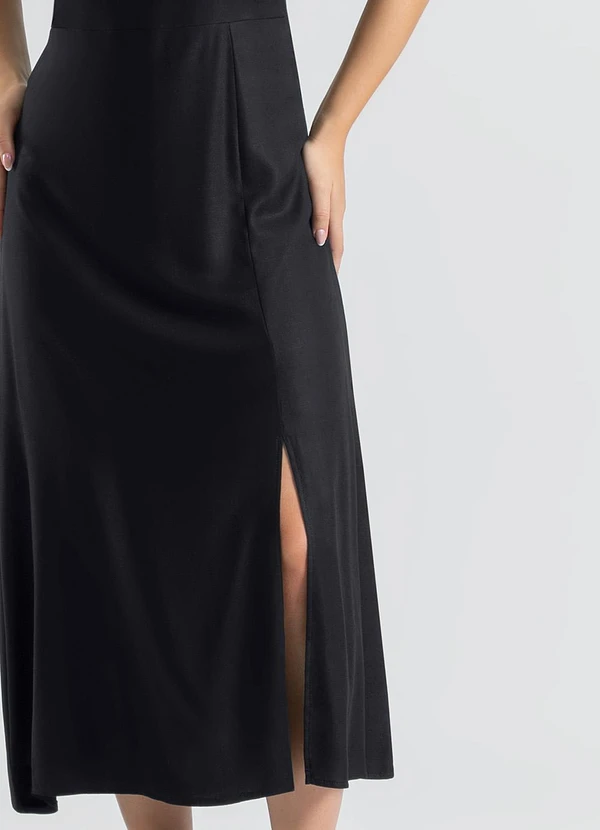Cativa - Vestido Midi em Viscose Preto 4