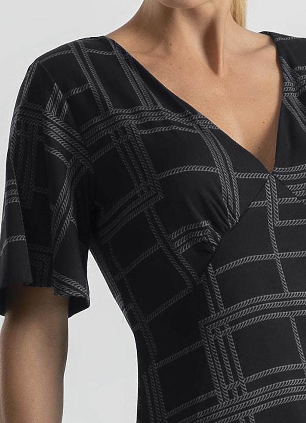 Cativa - Vestido Midi em Viscose Preto 3