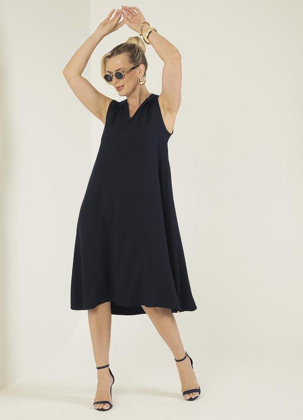 Gris - Vestido Midi em Viscose Preto 3