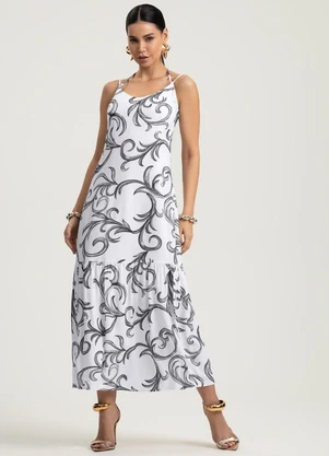 Gris - Vestido Midi em Viscose Preto - GRIS