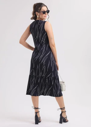 Habana - Vestido Midi em Viscose Preto - HABANA