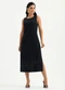 Cativa - Vestido Midi em Viscose Preto - variação: Preto