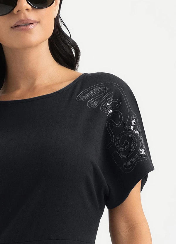 Cativa - Vestido Midi em Viscose Preto 4