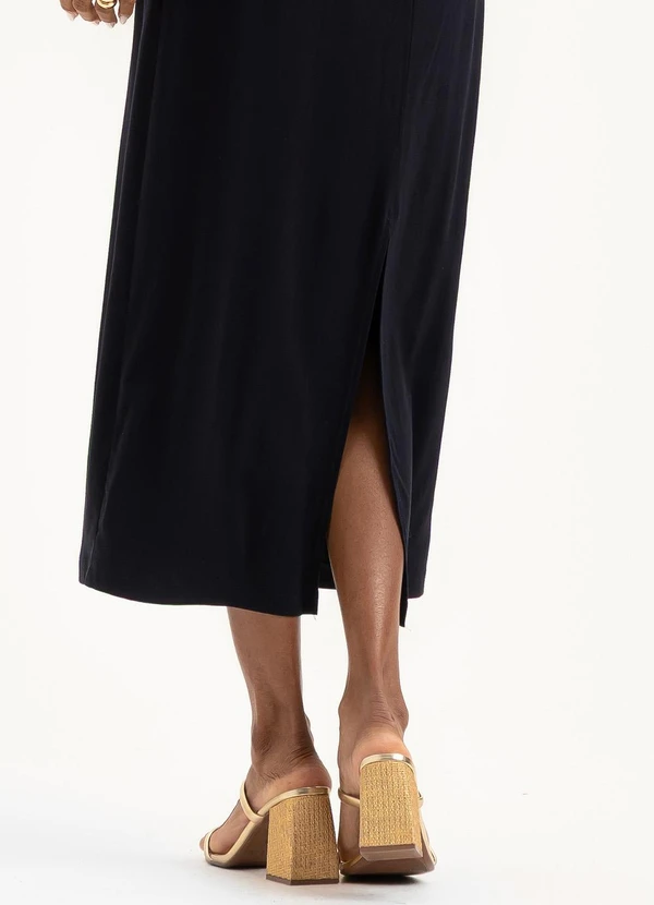 Cativa - Vestido Midi  em Viscose Preto 3