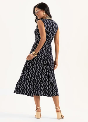 Cativa - Vestido Midi em Viscose Preto - CATIVA