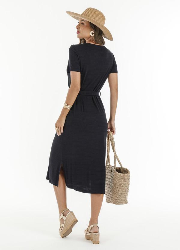 Habana - Vestido Midi em Viscose Preto 2