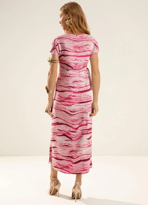 Gris - Vestido Midi em Viscose  Rosa - GRIS