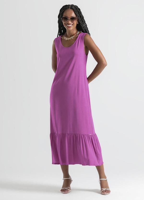 Cativa - Vestido Midi em Viscose Roxo
