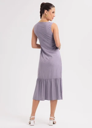 Habana - Vestido Midi em Viscose Roxo - HABANA