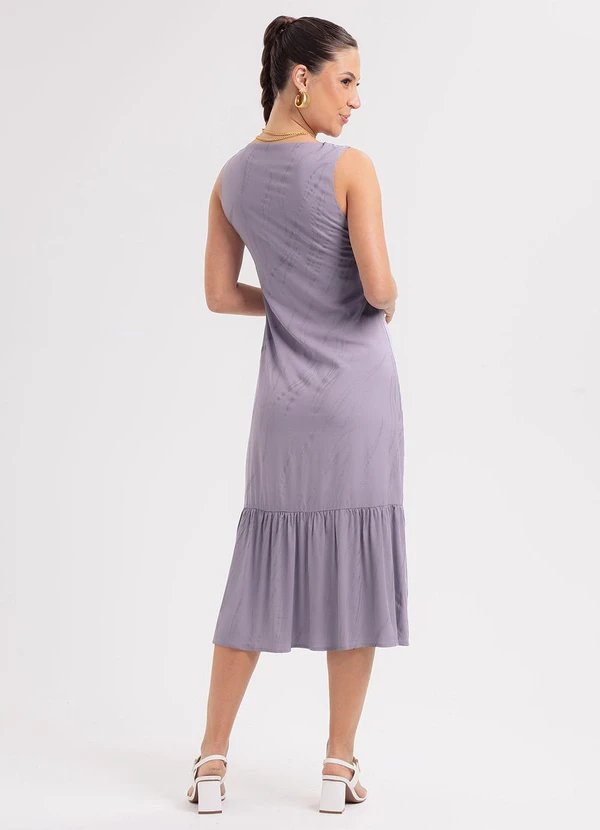Habana - Vestido Midi em Viscose Roxo 2