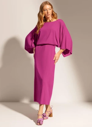 Gris - Vestido Midi em Viscose  Roxo - GRIS
