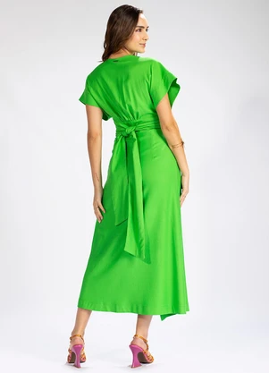 Colcci - Vestido Midi em Viscose Verde - COLCCI