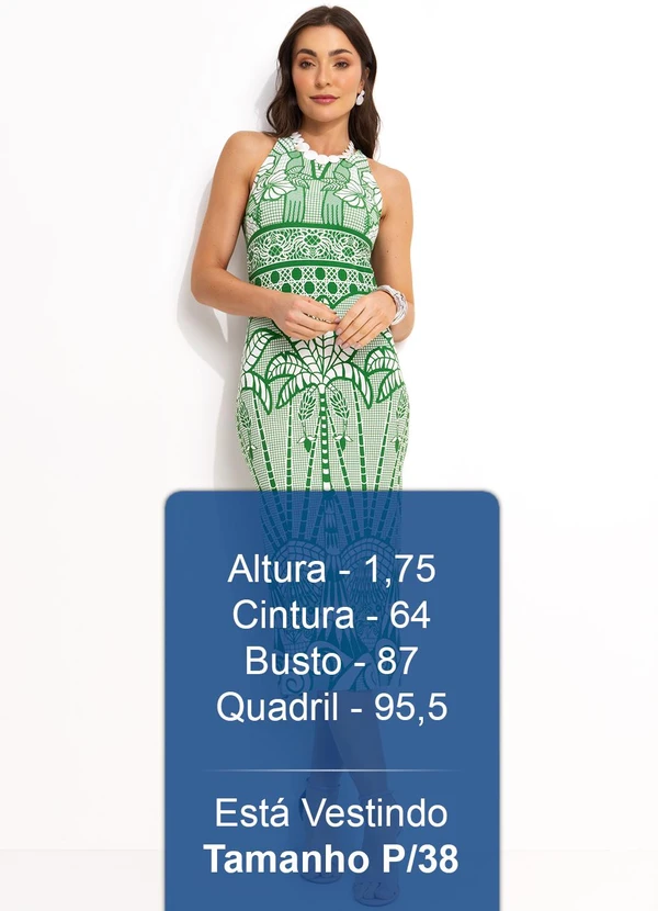 Farm - Vestido Midi em Viscose Verde 5
